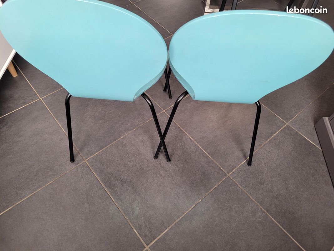 Lot de 2 chaises bleues (image 3)