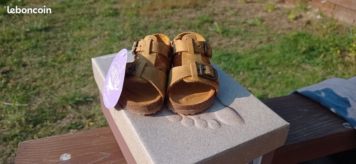 Sandales plakton taille 18 - nubuck - rose (image 4)