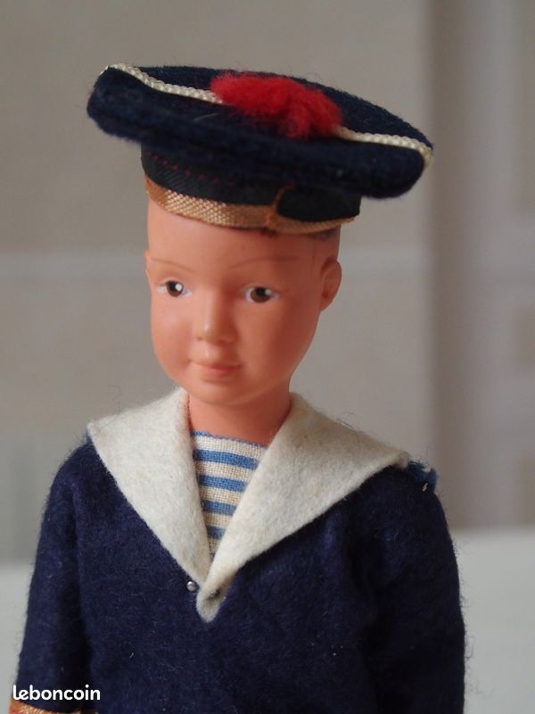POUPÉE MINIATURE ANCIENNE celluloïd vintage 50s maison de poupée