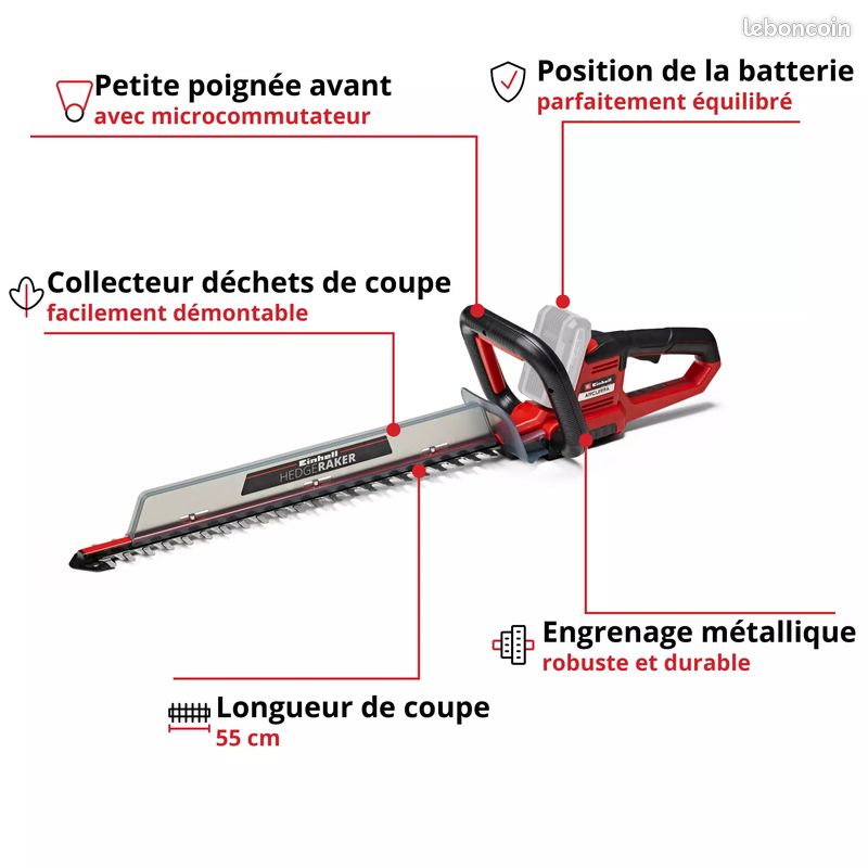 Taille-haies einhell 18v batterie+chargeur offert (image 2)