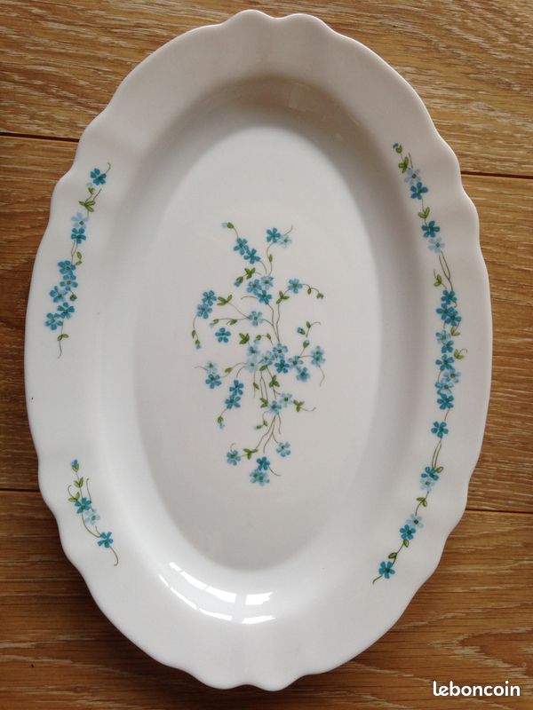 Plat ovale arcopal Veronica myosotis - Arts de la table
