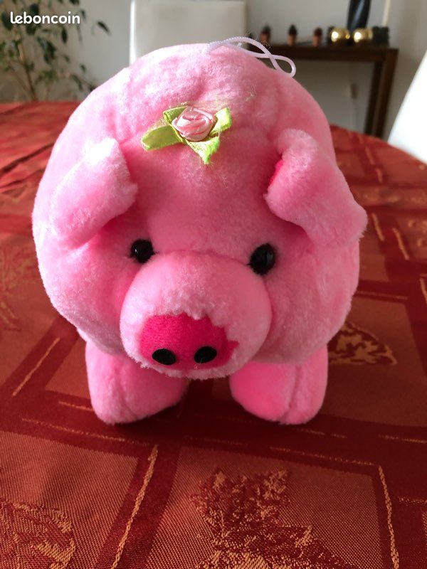Ancienne petite peluche cochon HEUNEC