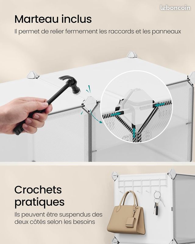 Étagère à Chaussures Modulable 10 Compartiments – Rangement Grande Capacité avec Portes (image 3)
