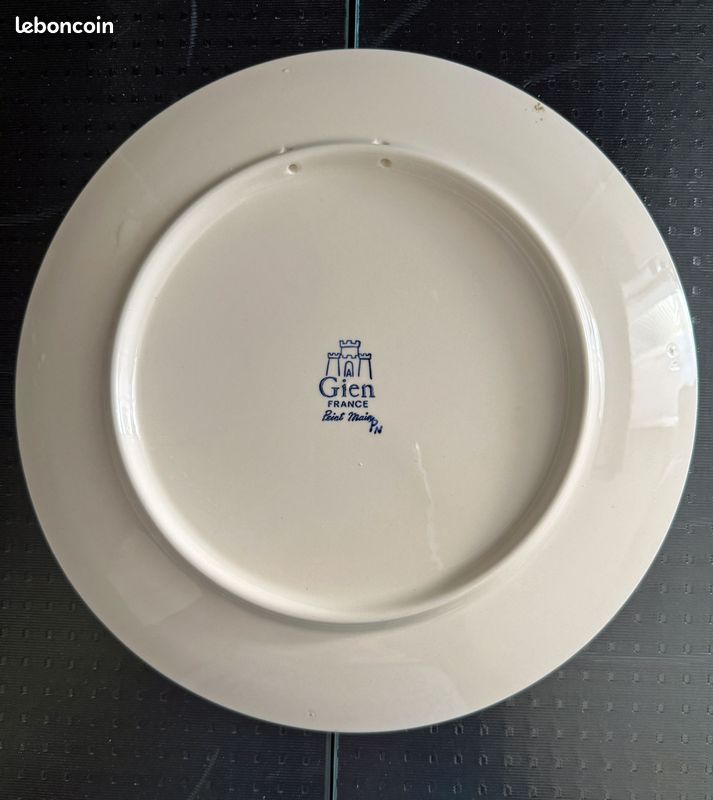 Assiette Gien – décor Pivoines – peinte à la main – années 1980 (image 5)