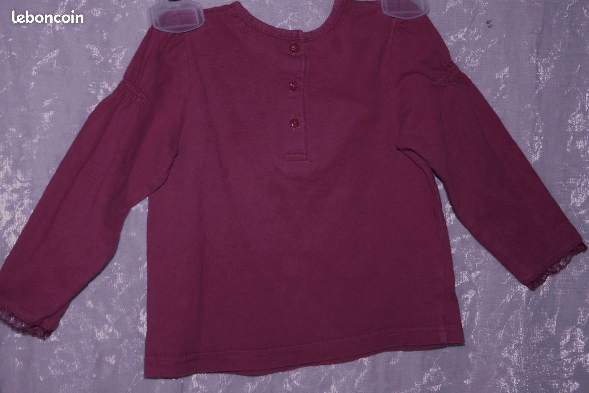 Lot 3 pull tee shirt manches longues pull fille 18 mois (image 3)