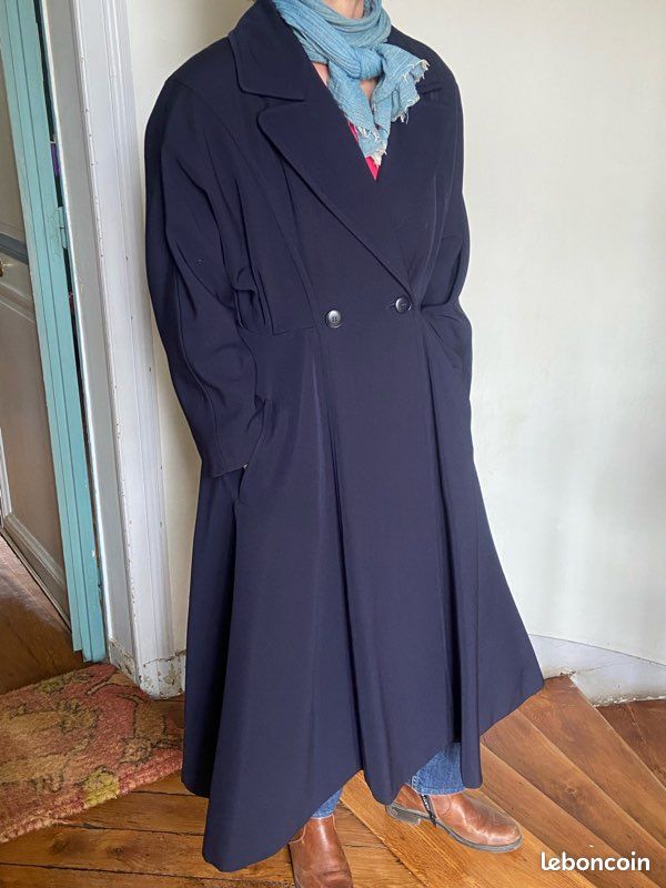 Manteau créateur ample pure laine T38 (image 3)