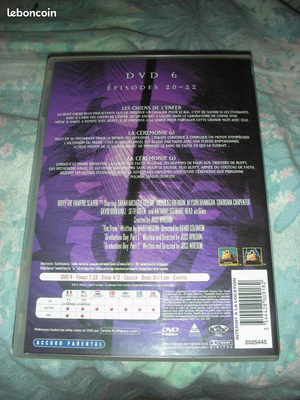 Vent 3 dvd buffy saison 3 parti1 au pris de 7 euros livraison mondiale relais 3 euros (image 16)