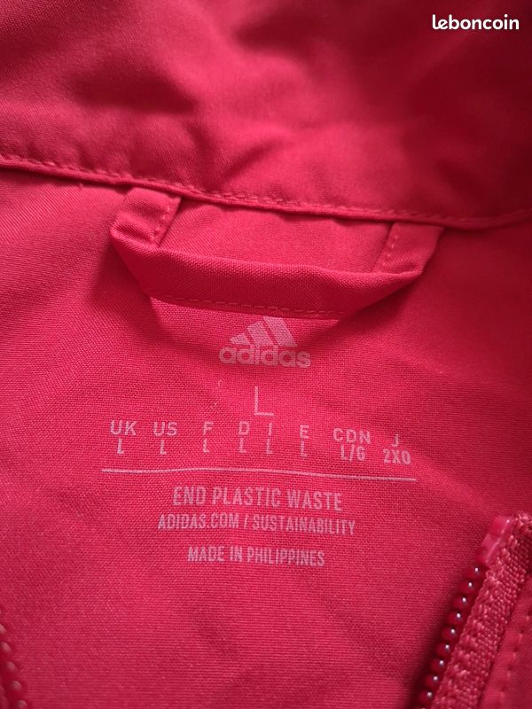 Veste de survêtement Adidas Aeroready Rouge & Blanc 2021 Streetwear Taille L (image 3)