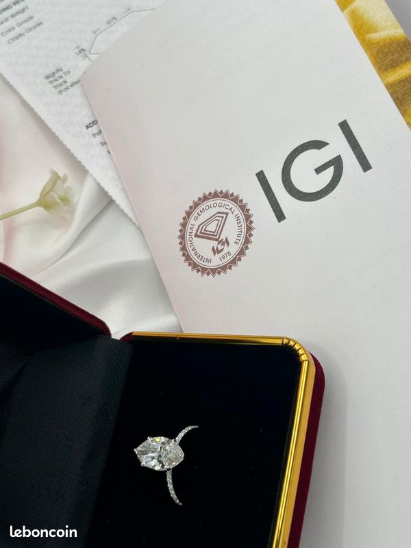 Bague Dolly-Bijoux T54 - Marquise Diamant Carré Micro-sertie Plaqué Or 18K - Neuf