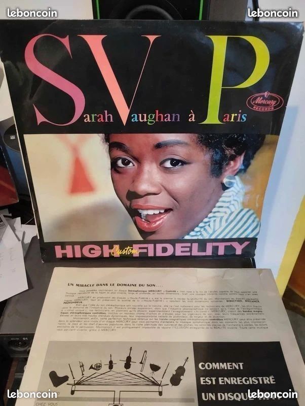 Sarah Vaughan - Sarah Vaughan À Paris Pressage France 1960 (Jazz) Album 33Tours (image 1)