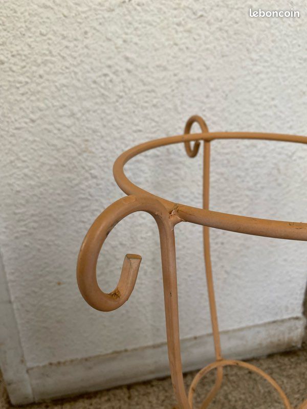 Porte Vase Vasque Jardinière Support Colonne Pot De Fleurs Métal Fer Forgé Noir - Décoration