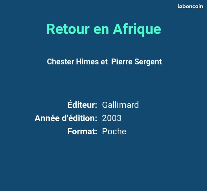 Retour en Afrique - Chester Himes et Pierre Sergent (image 2)