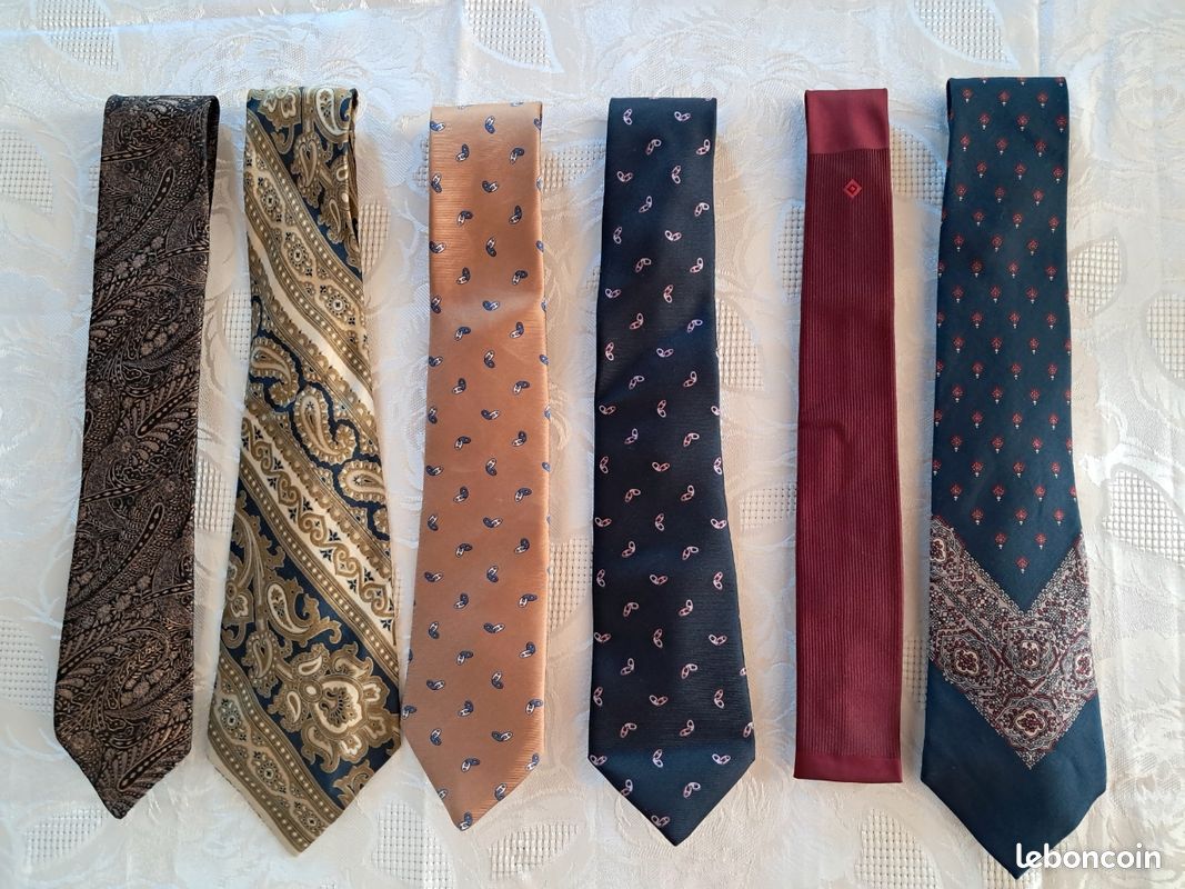Lot De 6 Cravates En Soie Multicolore - Occasion - Pour Homme
