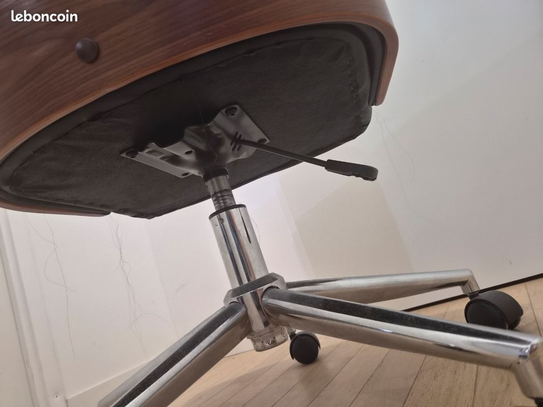 Chaise de bureau - Simili cuir - Noir - Hauteur ajustable (image 6)