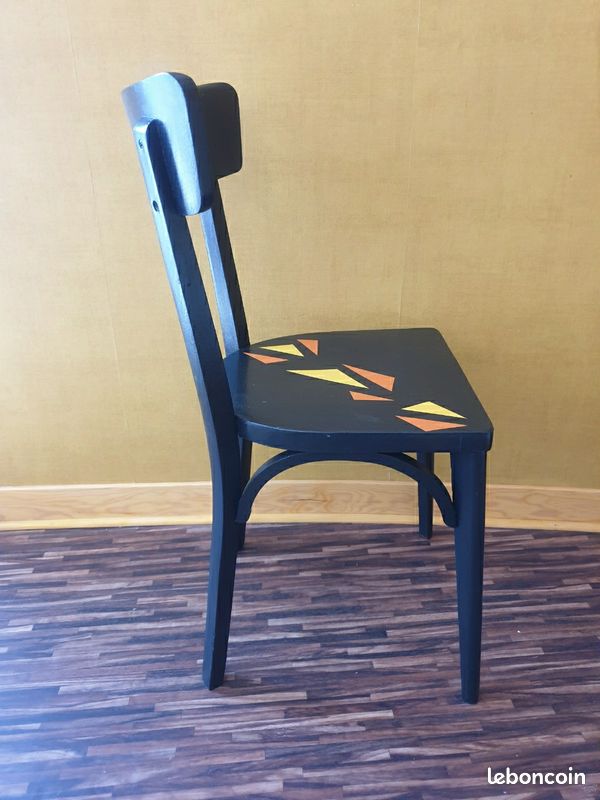 Chaise Enfant Vintage En Formica Orange - Années 70 - 50 Cm De Hauteur