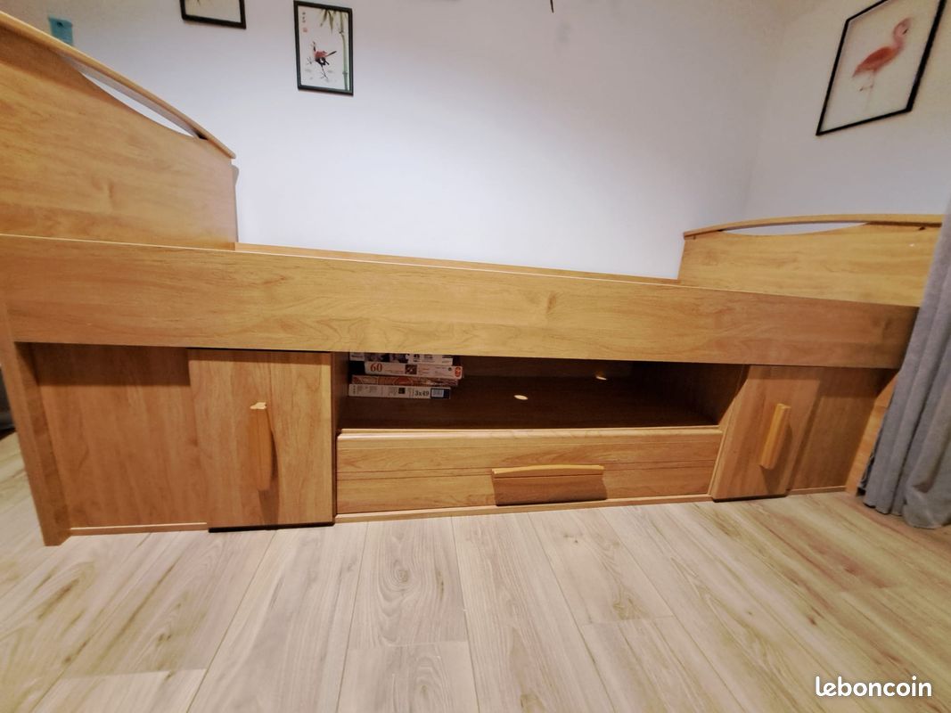 Lit en bois 90 x 200 MONTANA Gami Made in France (image 2)