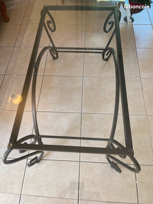 Table basse verre fer forgé (image 2)