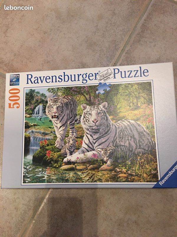Puzzle Ravensburger 500 Tigres blancs (image 1)