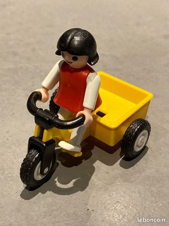 PLAYMOBIL VINTAGE 1900 belle époque homme tricycle fleurs 5400 de 1989