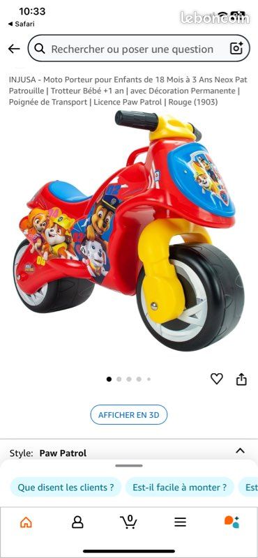 Vends moto pat patrouille Jeux Jouets