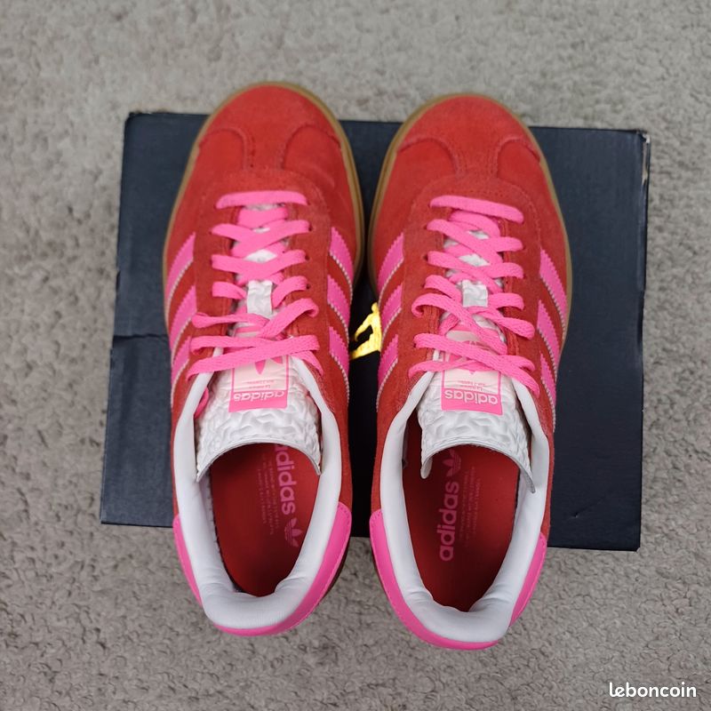 adidas gazelle silver green womens Adidas Handball Spezial Bright Red Clear Pink (Rose Rouge)
