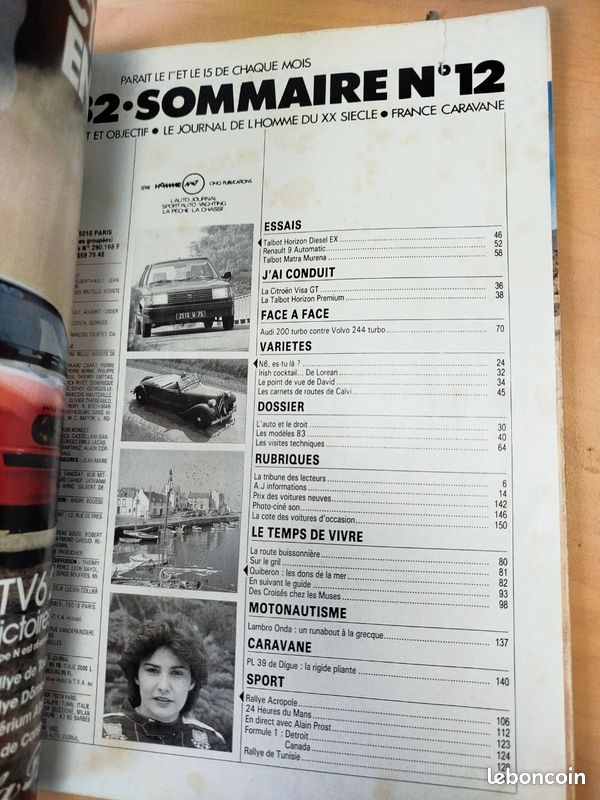 Auto journal n°12 1er juillet 1982 ( le mans, Porsche 956, Jacky Ickx, F1 GP Détroit, GP canada, rallye acropole, Citroën visa gt, murena, Audi 200 vs Volvo 244 turbo, Prost, pironni, (image 3)