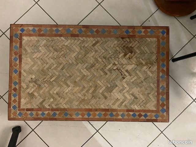 Table basse mosaïque zellige fer forgé style maghreb (image 2)