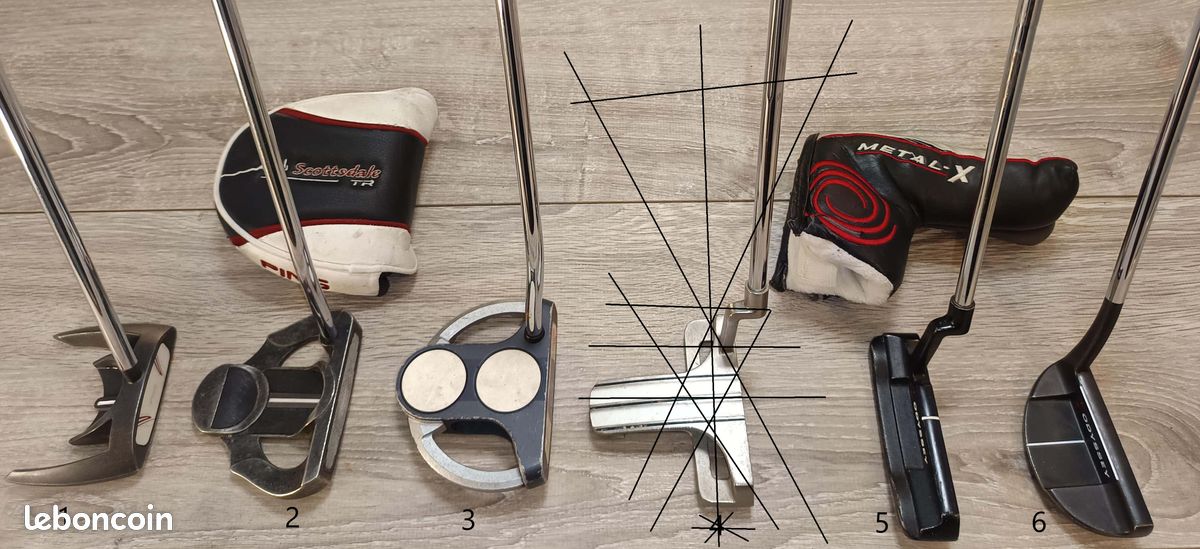 Putter Maillet Lazrus Multicolore – Droitier – 33.5 Pouces – Acier – Bon état