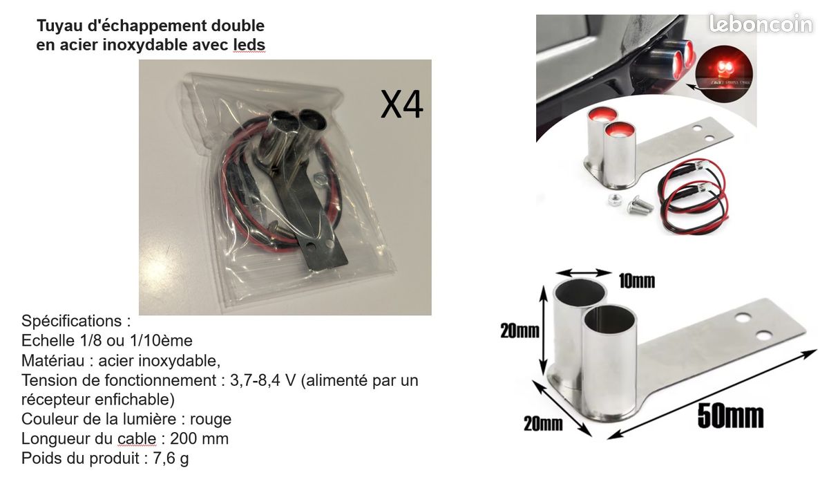 MMOBIEL 50 Clips Universels pour Carrosserie RC, Compatible Buggy Off Road et Camion, 1/10 et 1/12