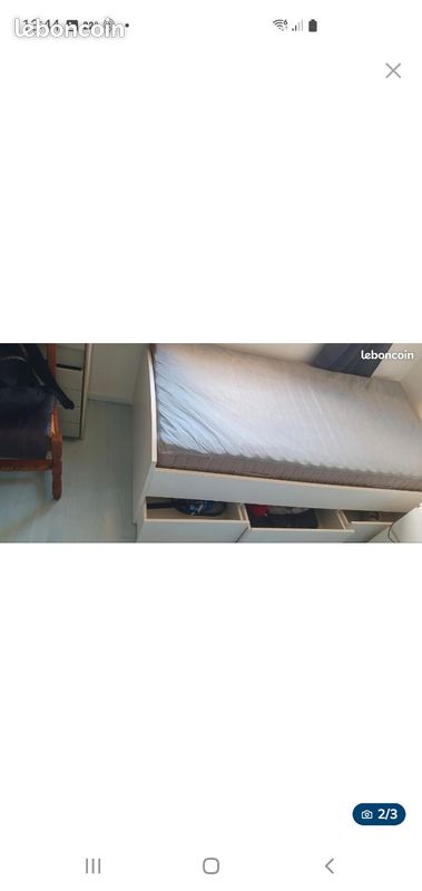 Lit + sommier et matelas (image 2)