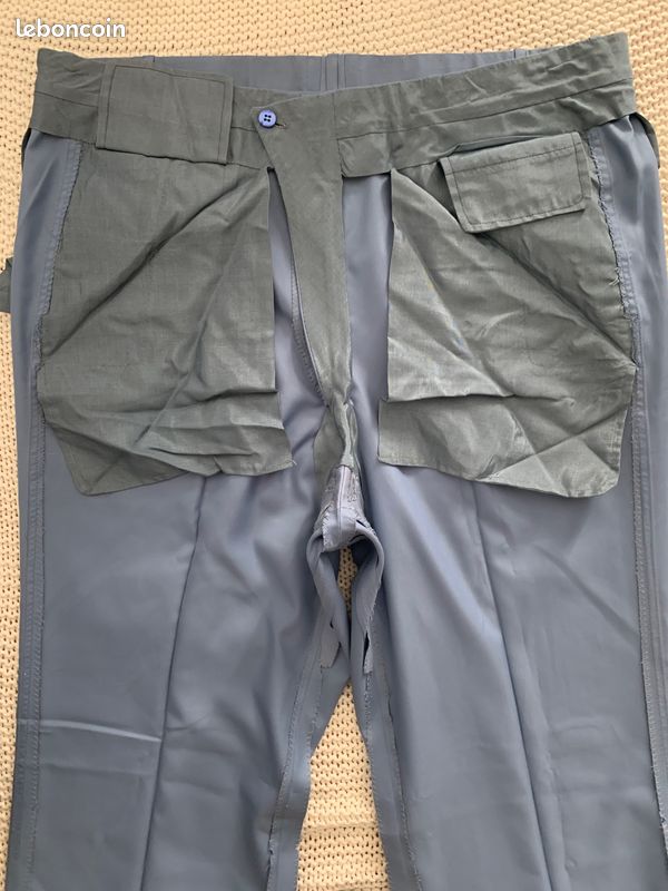 Pantalon Claude Rousseau Bleu Ciel Laine Fine Grande Mesure Bespoke - Taille W40/50L (image 12)