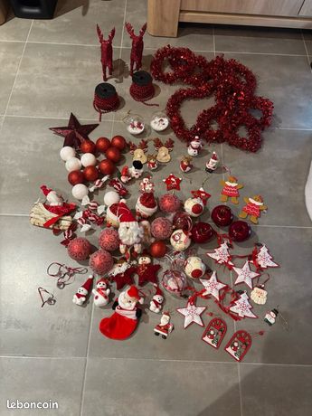 24 Boules De Noël Rouge Pailleté 7 Cm Pour Décorer Votre Sapin De Noël