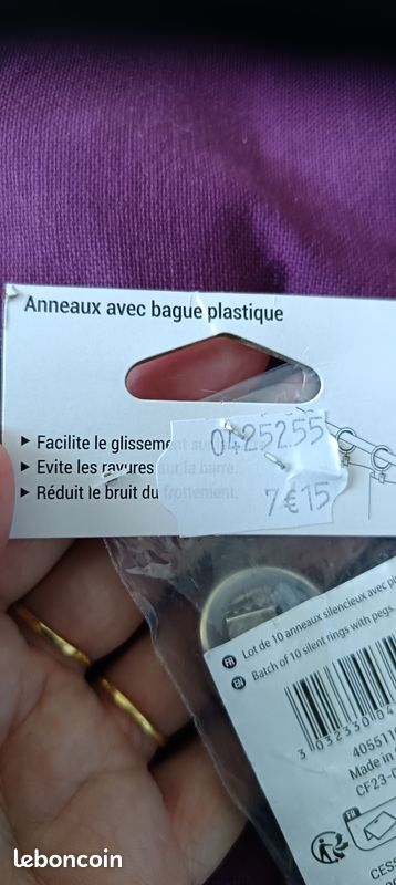 Anneaux de rideau avec plastique à l'intérieur intérieur (image 5)