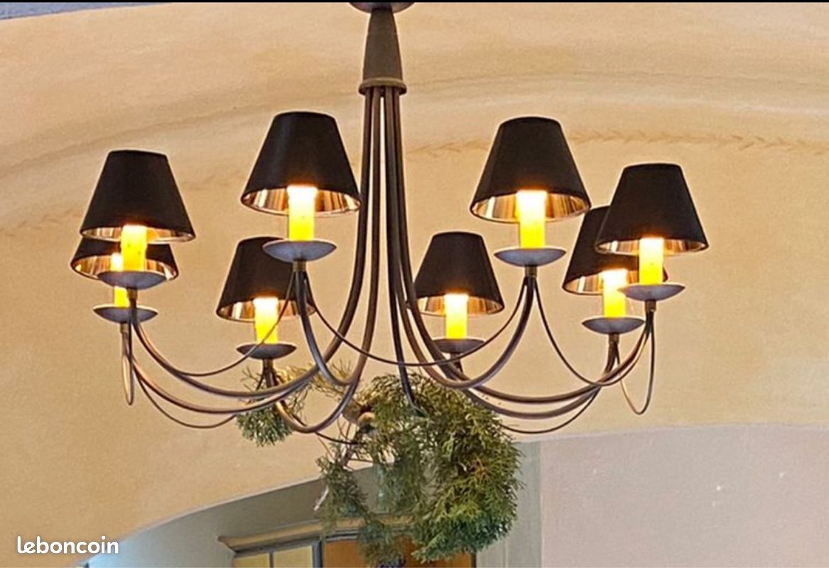 Lustre chandelier fer forgé (image 1)