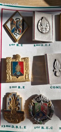 Blason 1er REP Légion étrangère Artisanal En Pierre Patiné 14x11cm