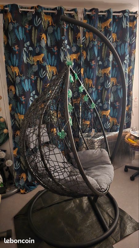 Fauteuil suspendu Œuf Couleur noir (image 1)