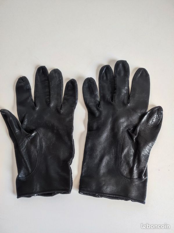 Gants Femme En Cuir Noir Jonquet - Taille 7 - Fabriqué En France - Occasion