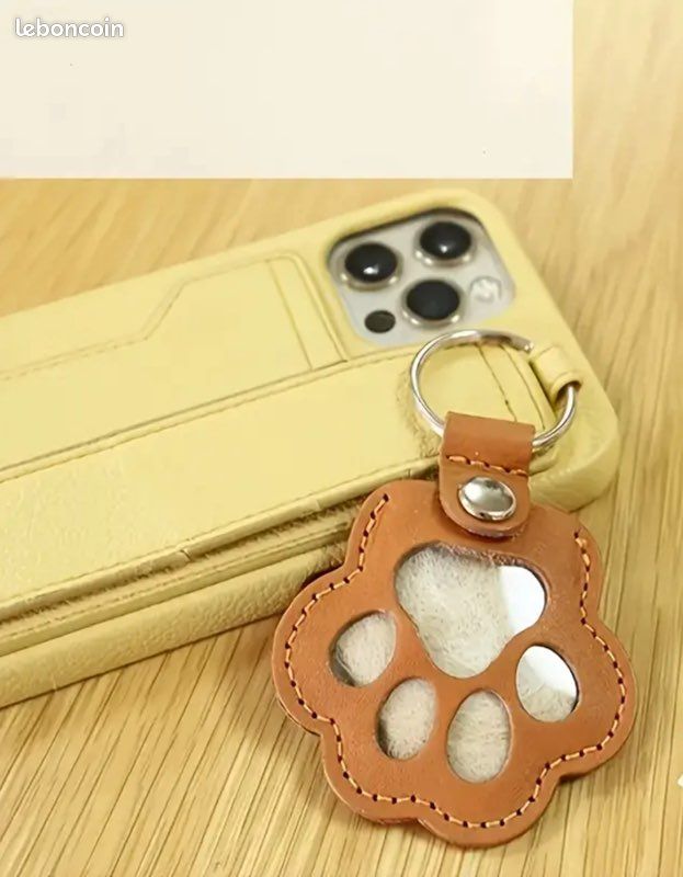 Porte-clés Mémo En Cuir Pour Poils De Chat/chien – Compartiment Souvenir En Forme De Patte