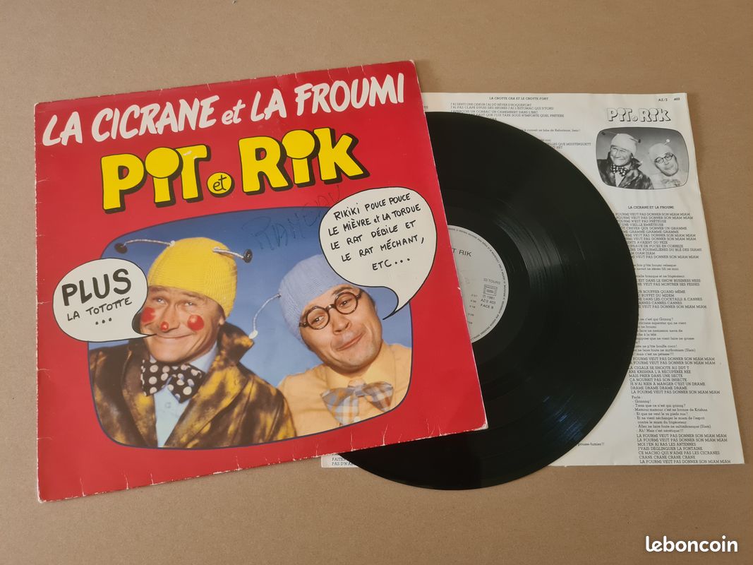 Vinyle Original de 1981 Pit et Rik La Cicrane et la Froumi (image 1)
