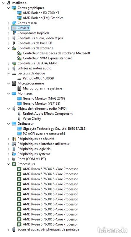 PC Gamer Ryzen 5 7600X / RX 7700 XT / 1 To SSD – Très performant (image 2)