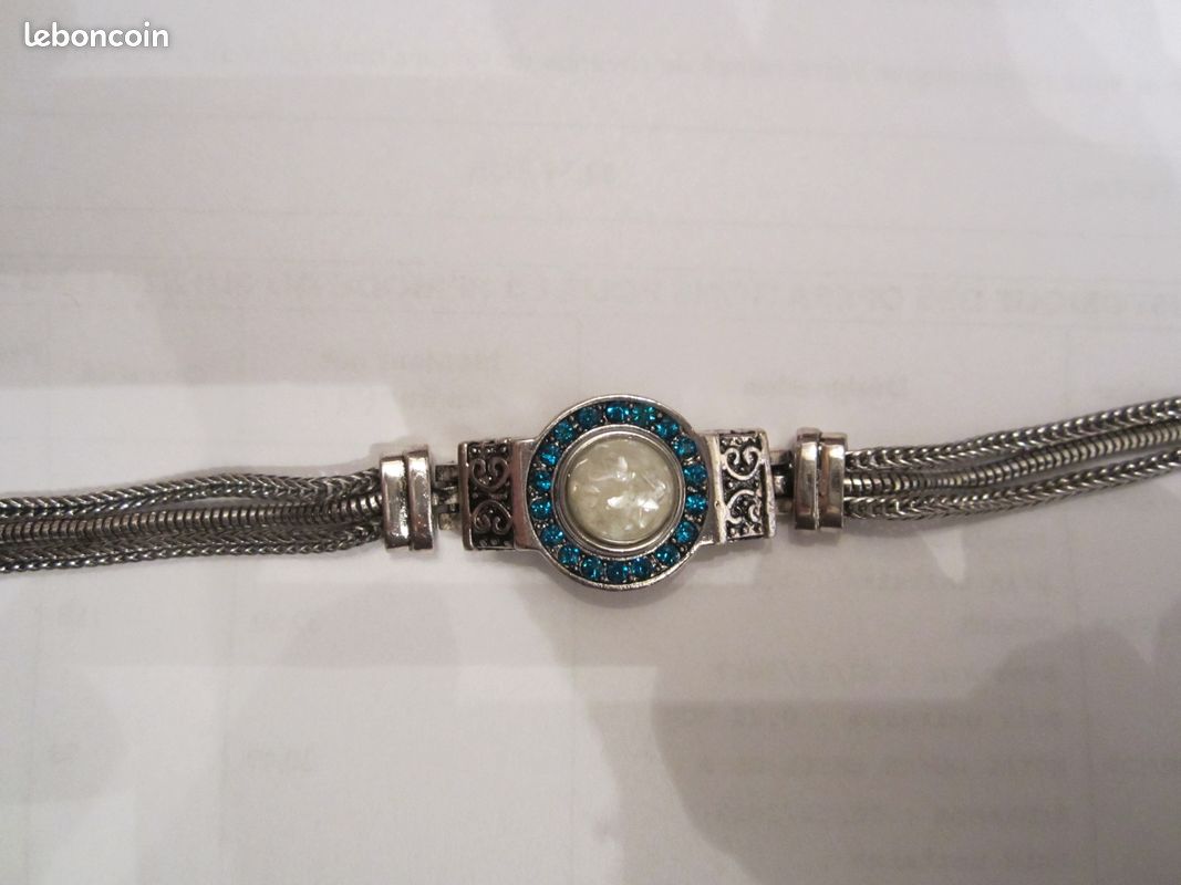 Joli bracelet en acier et métal argenté (image 2)