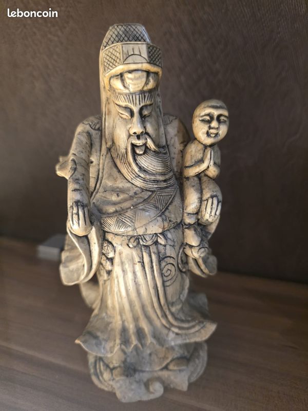 Lot de 3 statuettes vietnamiennes – Sagesse & décoration zen (image 1)