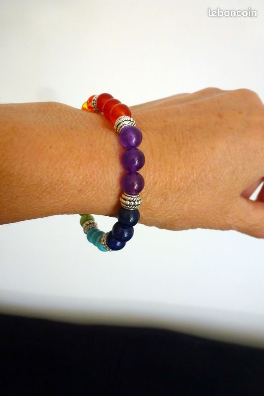 Bracelet les 7 chacrats neuf pierres naturelles (szcz13) (image 4)
