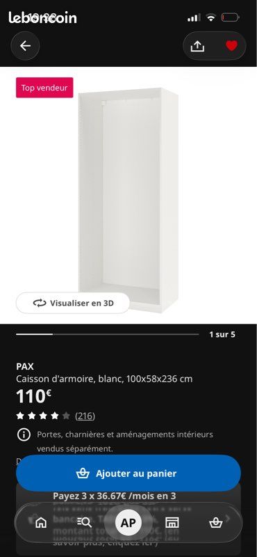 Armoire PAX IKEA blanc (image 2)