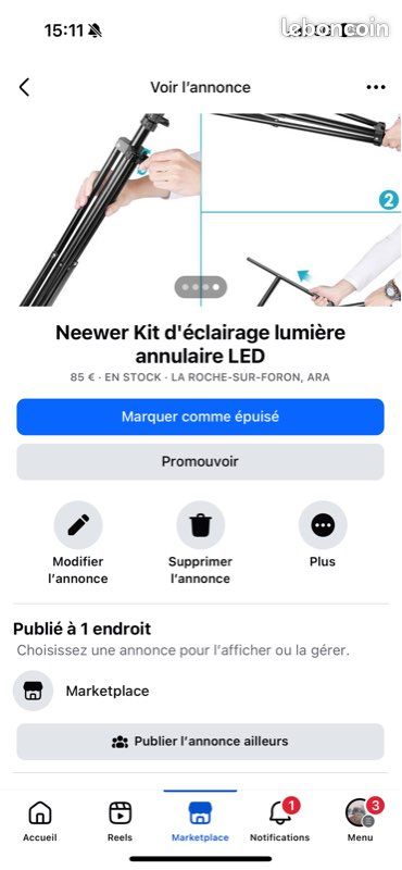 Neewer Kit d'éclairage lumière annulaire LED (image 5)