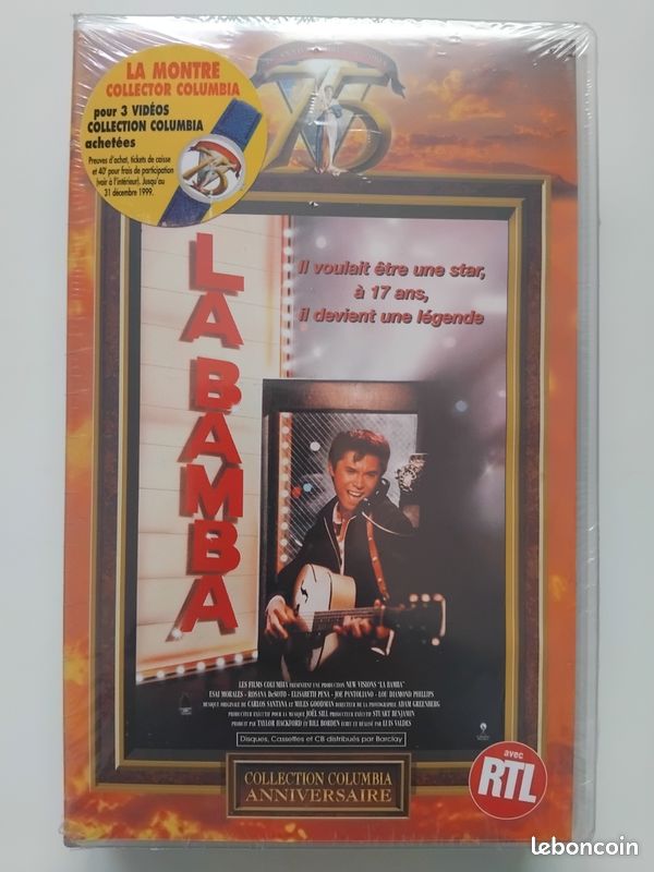 VHS " La Bamba " Ritchie Valens film musical drame émotion 1987 cassette vidéo magnéto magnétoscope vintage rétro ancien K7 collection film cinéma NEUF SCELLÉ (image 1)