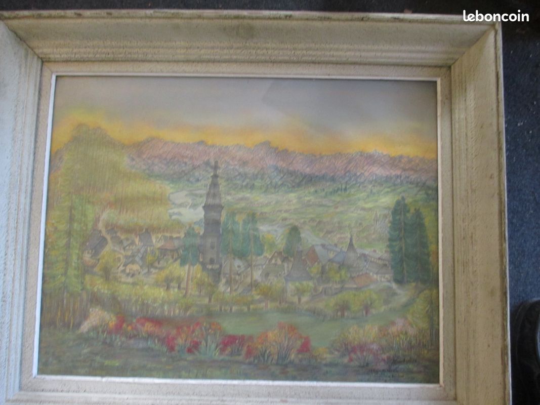 " saint léger les mélèzes " dessin aquarellé (image 1)