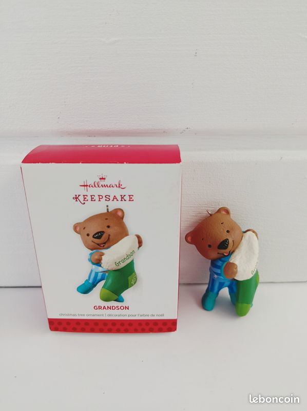Décoration de Noël Hallmark Keepsake ornament Christmas Grandson Bear ours (image 1)