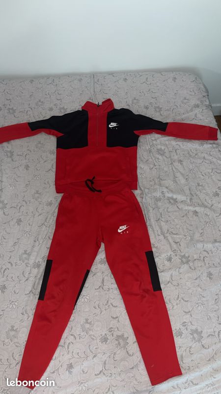 Fleece Survetement Nike Air Rouge Et Noir Ensemble Nike Rouge Et