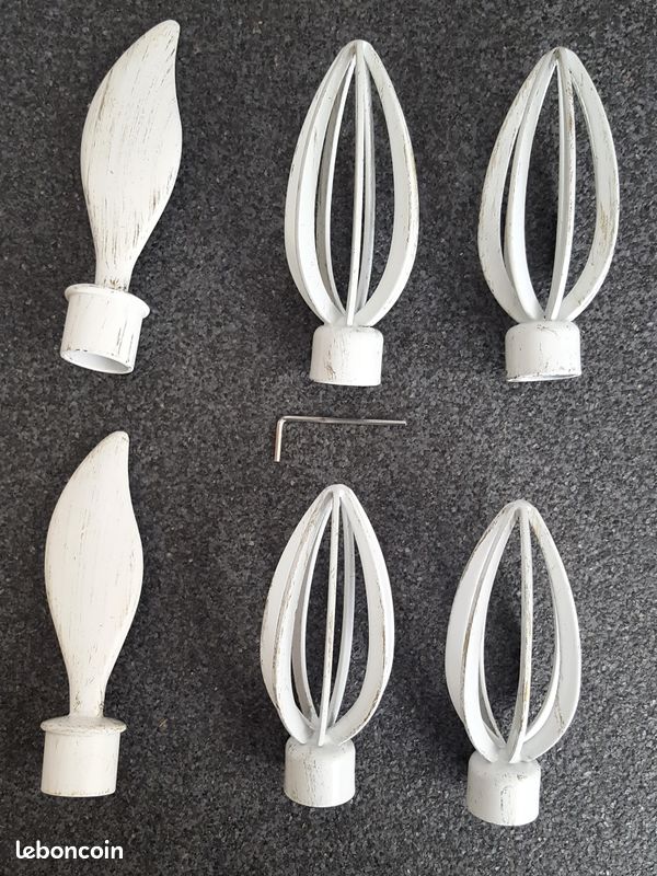 Lot Embouts et Supports de Tringle à rideaux vintage - Lot dissociable (image 2)
